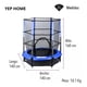 thumbnail image 2 of Cama Elástica Saltarina Trampolin Para Niños 1.4m Con Malla azul, 2 of 6