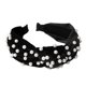 thumbnail image 2 of Faux Pearls Knotted Hair Hoop Mujeres Pretty Velvet Hairband Diadema Negro, 2 of 5