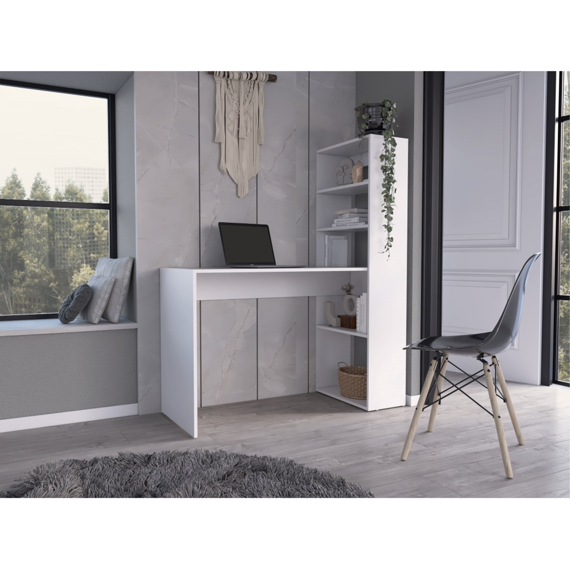 Tuhome - Escritorio Con Biblioteca Z-120 Blanco