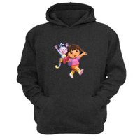 Genérico - Polerón Canguro Dora Dibujos Animados Gris Oscuro Talla L Unisex