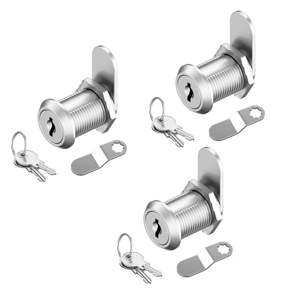 Cerradura para gabinete Jayseon, paquete de 3, aleación de zinc, 7/8" con llave igualada
