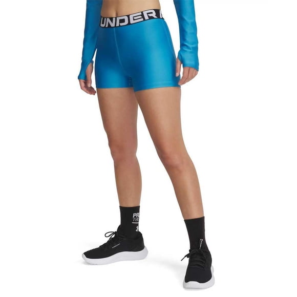 Shorty Under Armour HeatGear para mujer, color azul éter/blanco, talla S