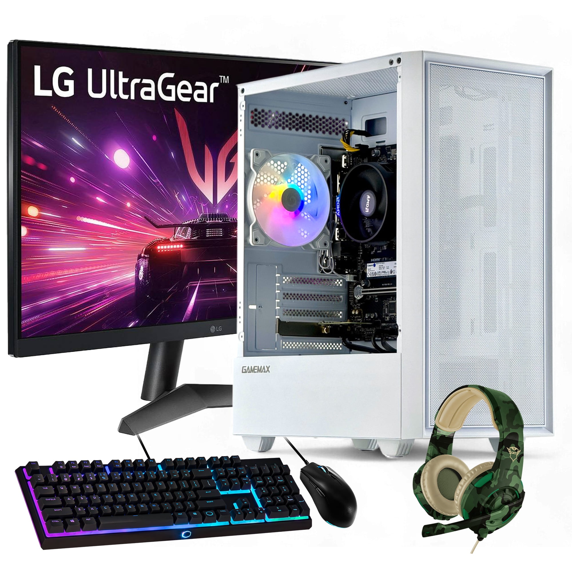 Hyperpc.cl - Pc Gamer Blanco + Monitor 24 + Perif: Amd Ryzen 7 5700 32gb 1tb Gtx 1650