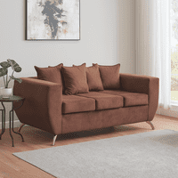 Focus - Sofá Napoli 3 Cuerpos Felpa Café
