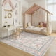 thumbnail image 1 of Alfombra Area Rugxara rosa con estampado floral, lavable, 160 x 230 cm, para dormitorio, 1 of 9