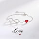 thumbnail image 2 of Pulsera Plata Fina 925 Infinito Corazon Cristal Austriaco plateado Talla única, 2 of 5