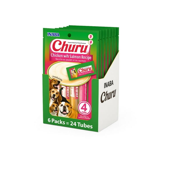 Churu Dog Pollo y Salmón 14g x4 | Pack 6 Unidades