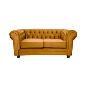 Barra Design - Sofá Chesterfield 2C Felpa Canela