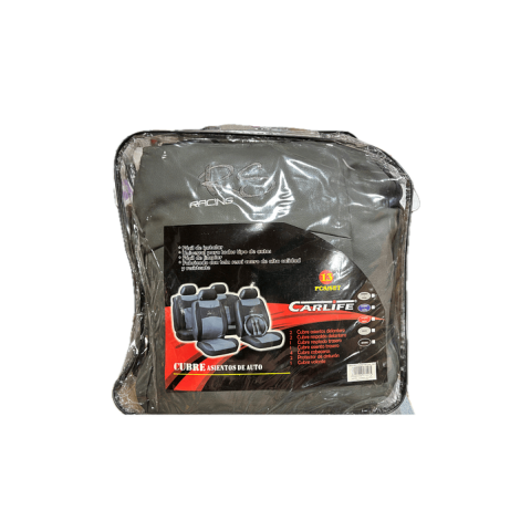 Funda Asiento Auto Semi Cuero 13 Piezas Carlife Gris