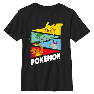 Pokémon - Camiseta Boys Starter Pendents De Manga Corta Negra
