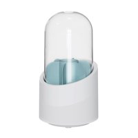Magideal - Soporte Giratorio Funciones Para Brochas Cosméticas, 6 Rejillas, Organizador De Escritorio, Contenedor Para Delineadores De Ojos, Portalápices, , Azul Con Tapa