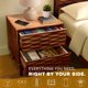 thumbnail image 4 of Mesa de noche Elara de madera maciza con 2 cajones, tono nogal, 4 of 9