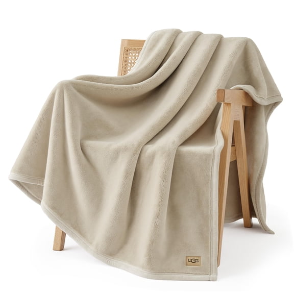 Manta UGG Coco - Forro polar de felpa (127 x 178 cm), color marfil