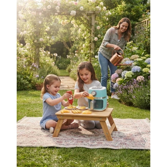 Air Fryer Infantil Con Comida De Juguete Y Accesorios