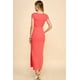 thumbnail image 2 of Vestido Largo de Canalé con Cuello Redondo, Mangas Cortas y Forro, 2 of 4