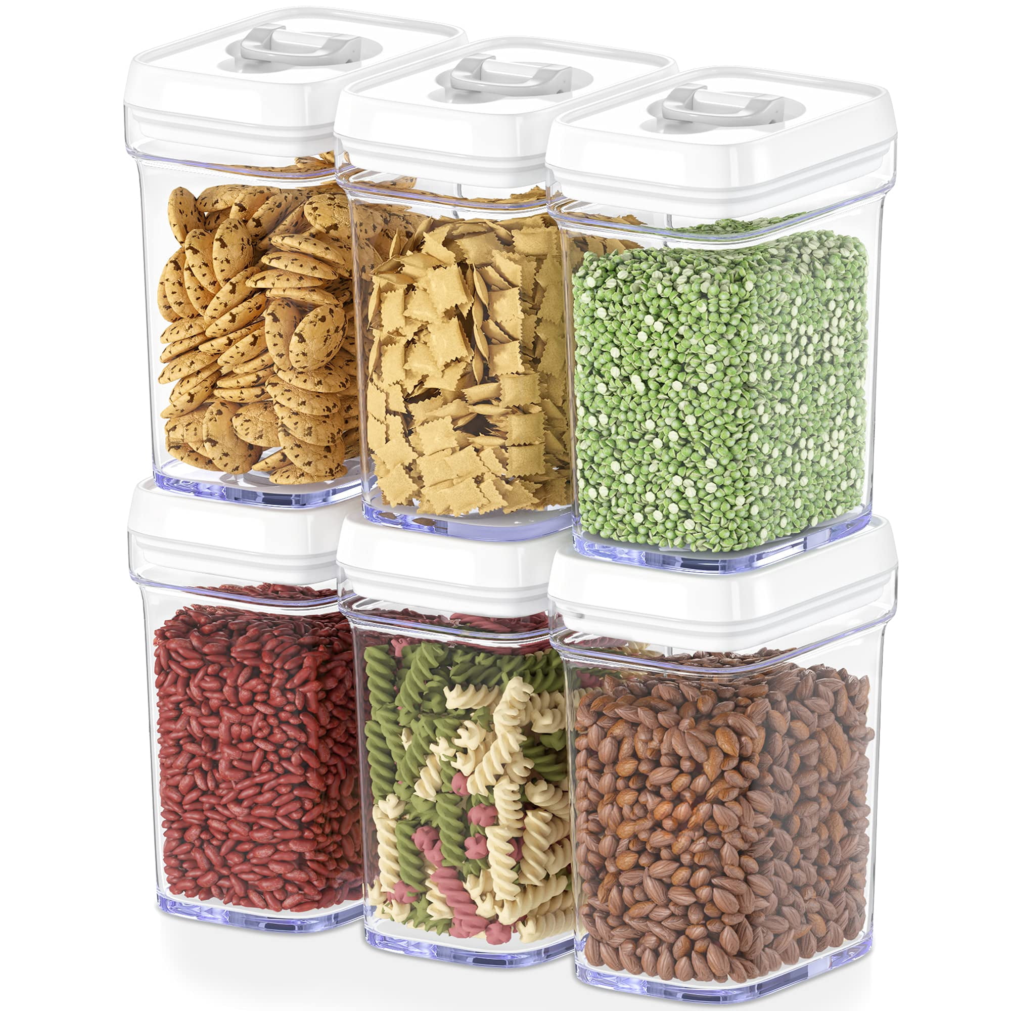 Dwellza - Recipientes De Almacenamiento De Alimentos Dwëllza Kitchen Herméticos, 1 Litro, Paquete De 6