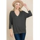 thumbnail image 1 of Top Casual Modal con Mangas 3/4 y Mangas Dolman de Canalé Liso, 1 of 5