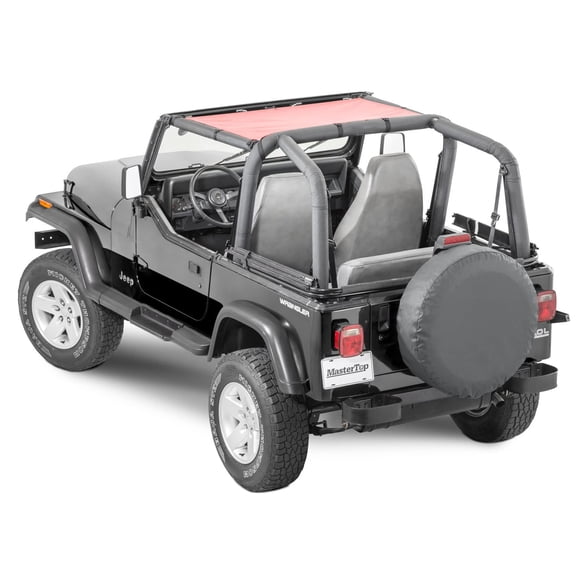 Toldo Bimini MasterTop de Malla Rojo para Jeep Wrangler 87-95
