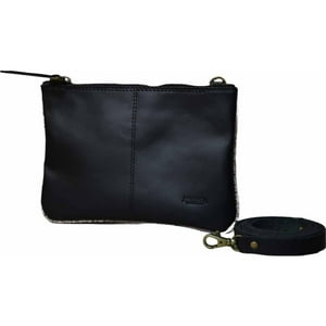Cartera Petty Cuero Hecho A Mano Raiquen Negro