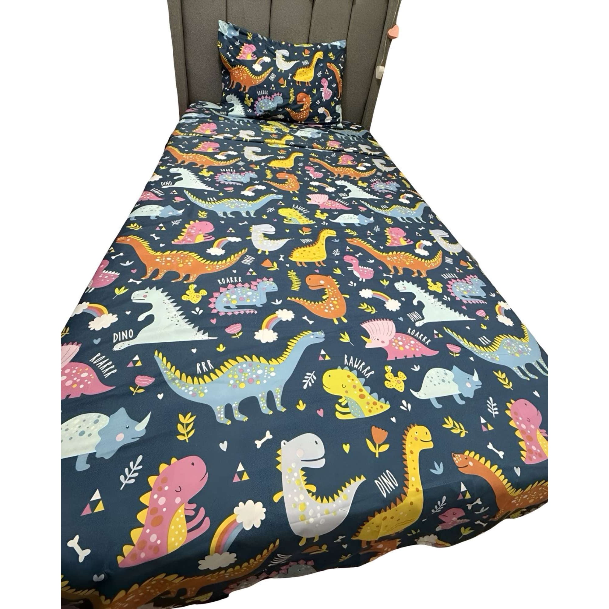 Teng Fei - Set De Sábanas Niña Niño Infantil 1 Plaza Dinosaurio