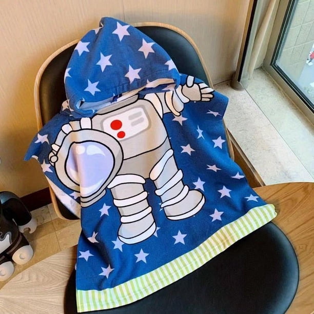 1pc Kids Cartoon Hooded Bath Towel, Absorbent Cute Bath Towels With Hood For Girls Boys, Bathroom Accessories