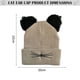 thumbnail image 5 of Gorro de punto con orejas de gato, gorro de lana bordado, bonito gorro cálido para otoño e invierno, gorro para el frío., 5 of 5
