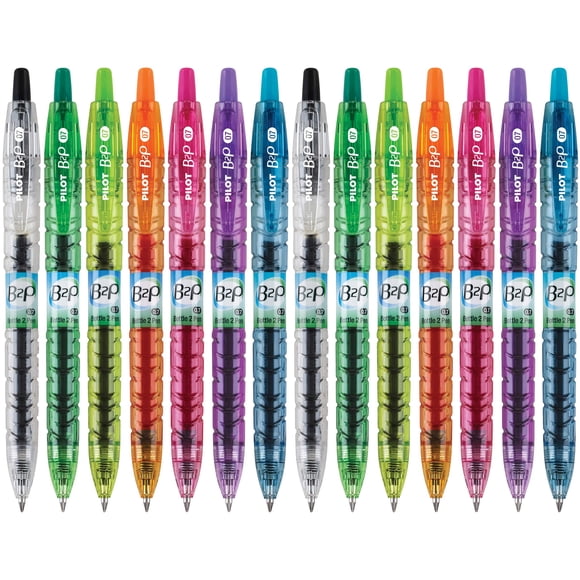 Bolígrafo de gel PILOT B2P Colors de punta fina a botella, paquete de 14