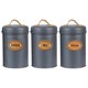 thumbnail image 2 of 3 Unids Almacenamiento Botes Duradera Nórdica Espacio Ahorro Para Botes De Cocina Gris, 2 of 5
