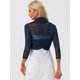 thumbnail image 4 of INSPIRE CHIC Bolero de Mujer Semi Transparente con Mangas 3/4 Cárdigan Corto Azul Marino M, 4 of 6