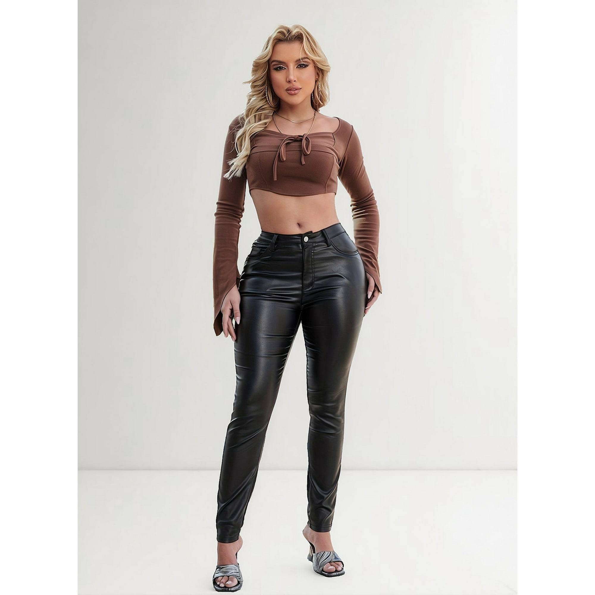 Flix - Pantalón Eco Cuero Mujer Ajuste Perfecto