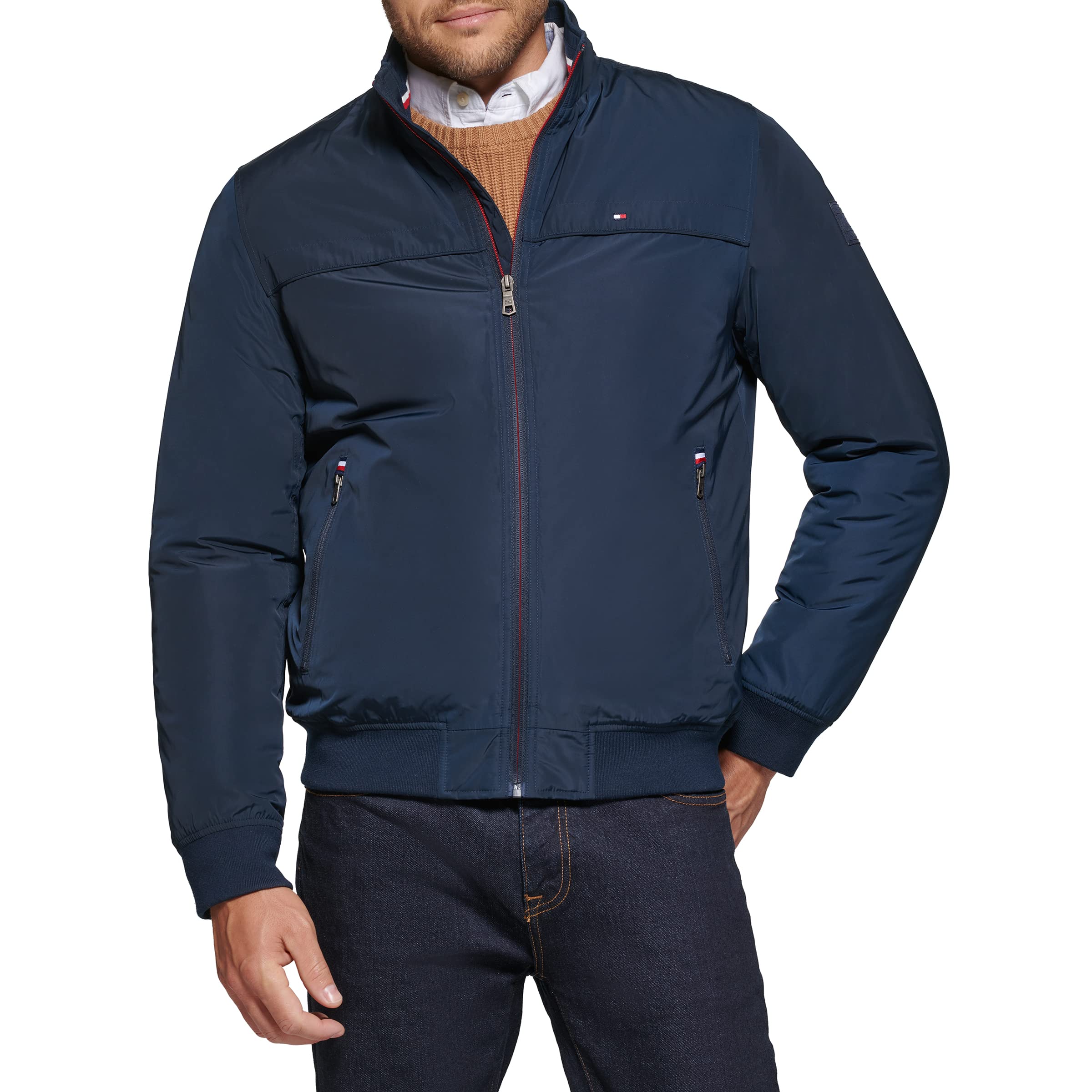 Chaqueta Tommy Hilfiger Performance Faux Memory Navy Para Hombre
