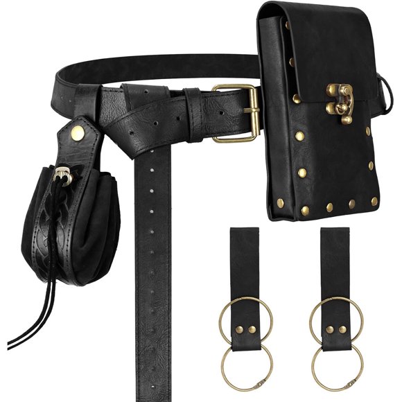 Riñonera medieval Renaissance Belt Pouch, accesorios de disfraz de pirata, talla S