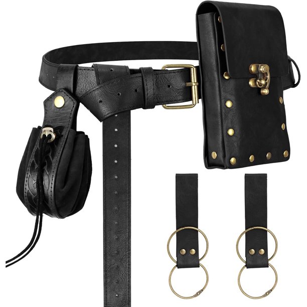 Riñonera medieval Renaissance Belt Pouch, accesorios de disfraz de pirata, talla S
