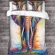thumbnail image 3 of Funda nórdica de elefante con diseño 3D, suave, cómoda, transpirable, con estampado creativo, funda de edredón para niñas y niños, incluye almohada, 3 piezas., 3 of 3