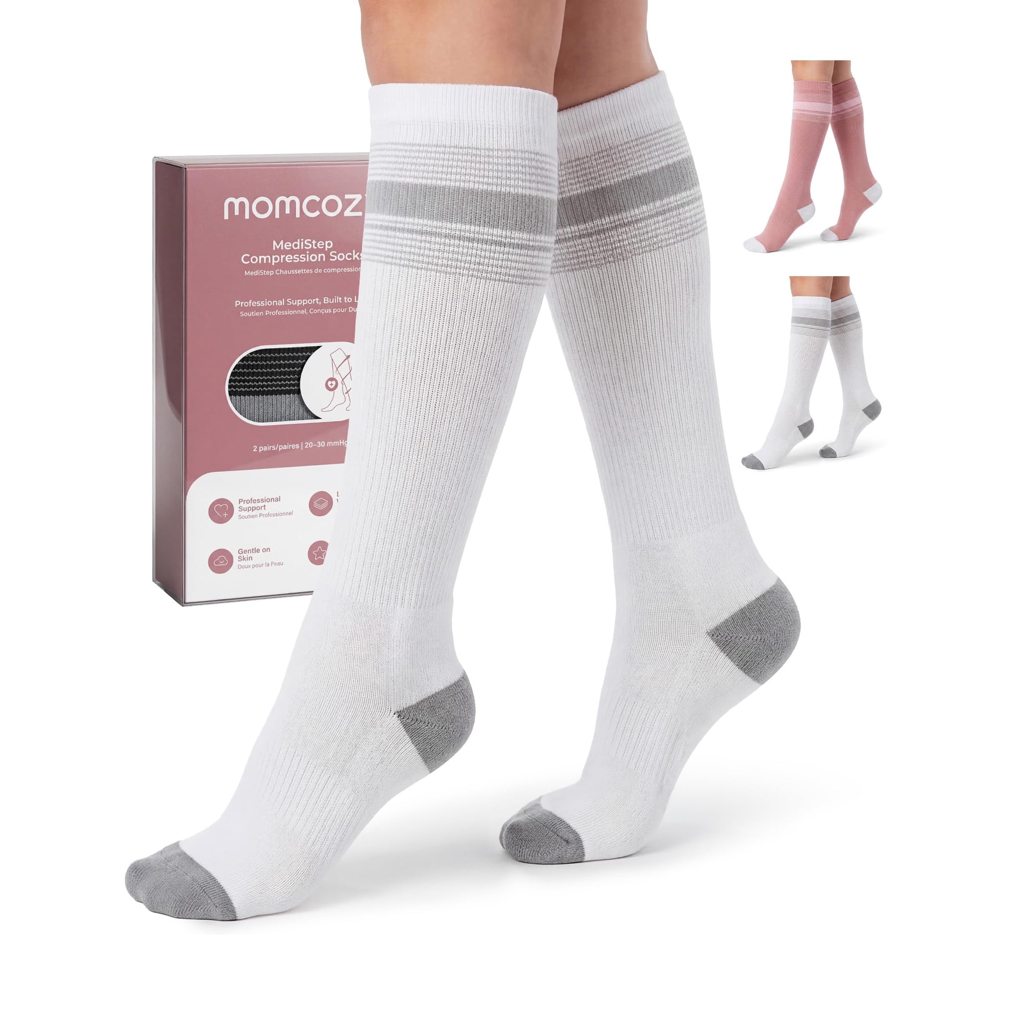 Calcetines De Compresión Momcozy Medical Grade 20-30 Mmhg, 2 Pares