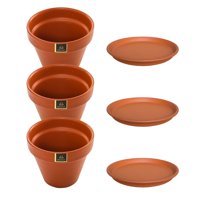 Pottery - Set De 3 Maceta Kony 19Cm Terracota Y Sus Platos