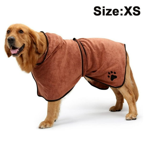 Albornoz para perros, suave, súper absorbente, de microfibra de lujo, con capucha y cinturón para perros grandes, medianos y pequeños.
