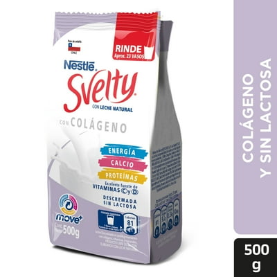 Leche En Polvo Descremada Move+ Con Colágeno Bolsa 500 G Svelty