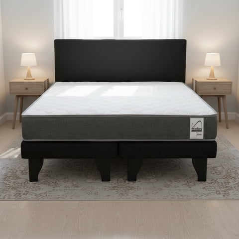 Home Factory - Cama Europea + Respaldo 2 Plazas Basic Inmuebles Dreams