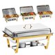thumbnail image 1 of Bañador Grillaxy 9 qt – Pack de 4 en Acero Inoxidable Dorado, 1 of 7