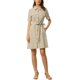 thumbnail image 1 of INSPIRE CHIC Vestido Safari de Mujer para Regreso a Clases de Verano con Cuello, Botones, Algodón y Cinturón, Talla M, Beige, 1 of 6