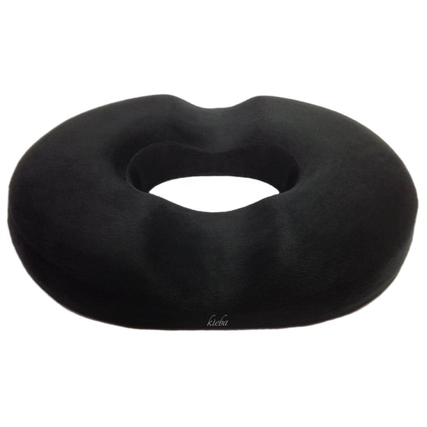 Cushion Kieba para tratamiento de hemorroides en forma de rosquilla, 45 cm, color negro