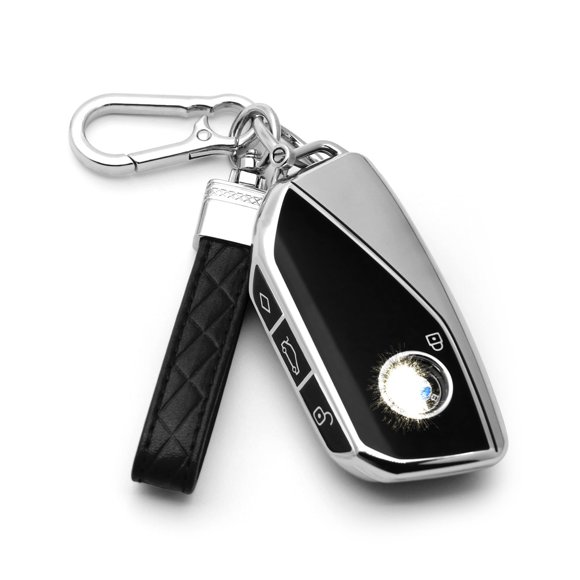 Juego de cubierta negra para llave de coche BMW X5 con llavero HAOYOUMEI