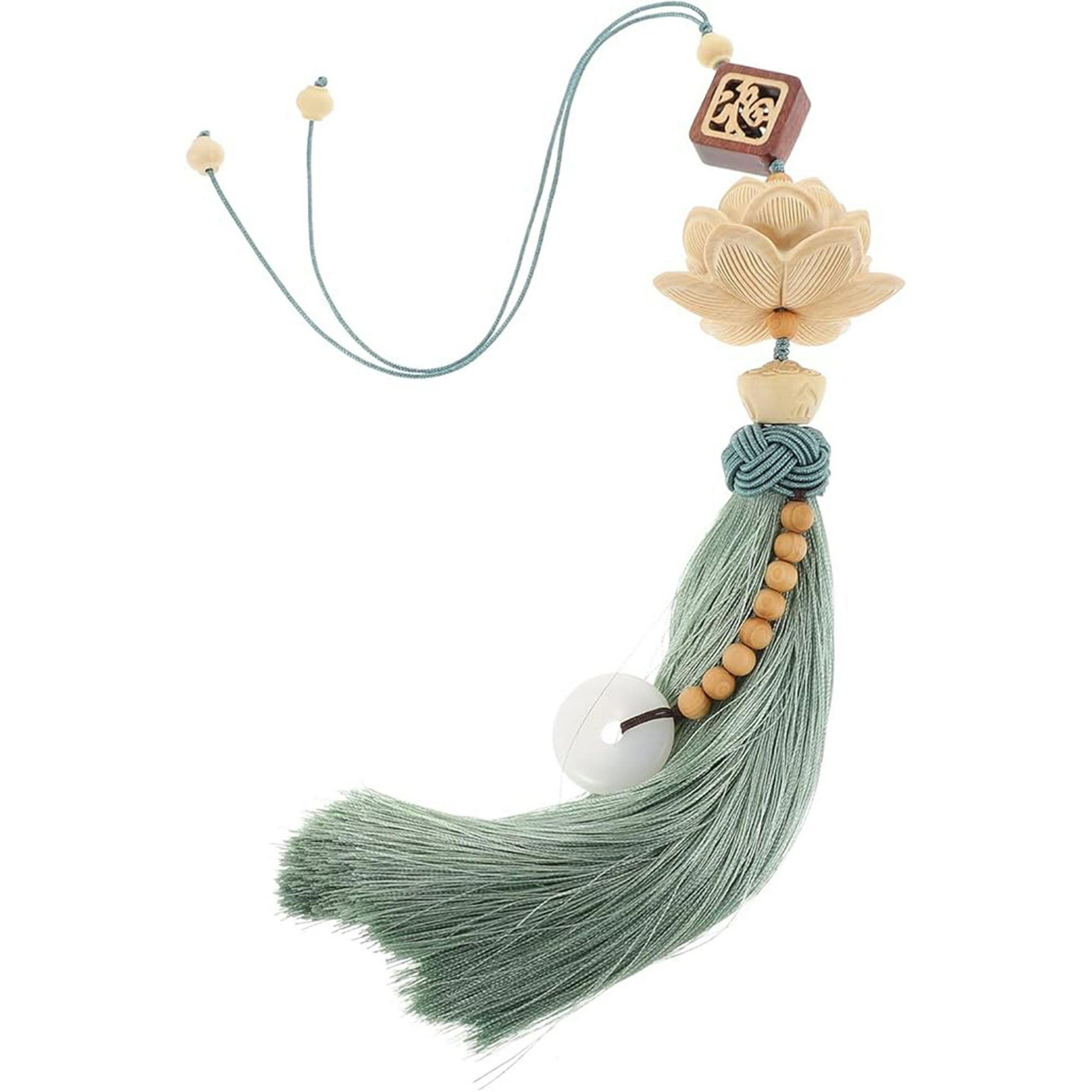 Veat00l - 1 Colgante De Loto De Madera, Colgante Creativo De Loto De Madera, Colgante De Espejo Retrovisor, Colgante De Loto De Suerte, Diseño Exquisito, Fácil De Instalar