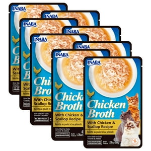 Inaba Ciao - Inaba Churu Broth Snack Gato Con Pollo Ostion- Pack 8 Sobres