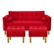 thumbnail image 1 of Sofa Retro 3c + 2 Pouf Felpa 04 Rojo, 1 of 6
