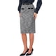 thumbnail image 4 of FALDA LÁPIZ DE TWEED INSPIRE CHIC para mujeres, faldas midi de cintura alta, longitud hasta la rodilla, decoración de botones, faldas ajustadas para oficina con cinturón M Negro, 4 of 6
