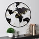 thumbnail image 5 of Reloj de Pared Mapa del Mundo 60 cm Metal Negro y Dorado, 5 of 8