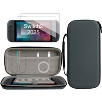 Genérico - Estuche Protector Para Nintendo Switch 2 (2025) - Funda De Transporte Ultra Suave Negra Con 10 Ranuras Para Juegos | Resistente A Golpes Y Agua