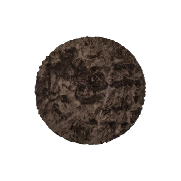 Alfombra HomeRoots Redonda 183 cm Color Chocolate Lavable